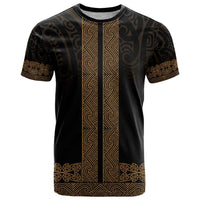 New Zealand Maori Kowhaiwhai T Shirt Parauri Maui and Mangopare LT9 Brown - Polynesian Pride
