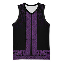 New Zealand Maori Kowhaiwhai Basketball Jersey Waiporoporo Maui and Mangopare - Polynesian Pride