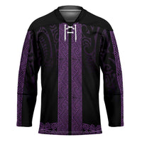 New Zealand Maori Kowhaiwhai Hockey Jersey Waiporoporo Maui and Mangopare LT9 Unisex Purple - Polynesian Pride