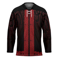 New Zealand Maori Kowhaiwhai Hockey Jersey Whero Maui and Mangopare - Polynesian Pride