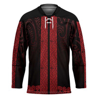 New Zealand Maori Kowhaiwhai Hockey Jersey Whero Maui and Mangopare LT9 Unisex Red - Polynesian Pride