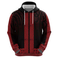 New Zealand Maori Kowhaiwhai Hoodie Whero Maui and Mangopare