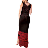 New Zealand Maori Kowhaiwhai Tank Maxi Dress Whero Maui and Mangopare
