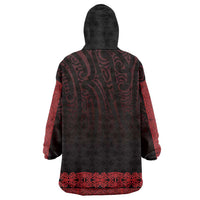 New Zealand Maori Kowhaiwhai Wearable Blanket Hoodie Whero Maui and Mangopare