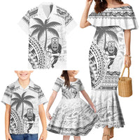 Custom Fiji Black Fern Family Matching Mermaid Dress and Hawaiian Shirt Maori Warroir with Fijian Masi Pattern