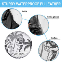 Custom Fiji Black Fern Spare Tire Cover Maori Warroir with Fijian Masi Pattern LT9 - Polynesian Pride