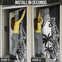Fiji New Zealand Rugby Personalised Door Cover Maori and Tapa Pattern - Polynesian Pride