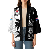 Fiji New Zealand Rugby Personalised Kimono Maori and Tapa Pattern - Polynesian Pride