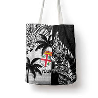 Fiji New Zealand Rugby Personalised Tote Bag Maori and Tapa Pattern - Polynesian Pride