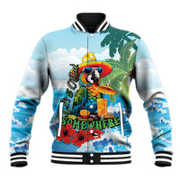 Funny Parrot Margarita Five O'clock Somewhere Baseball Jacket