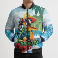 Funny Parrot Margarita Five O'clock Somewhere Bomber Puffer Jacket