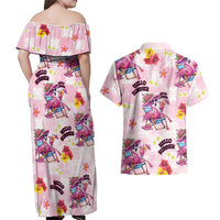 Hawaii Flamingo Hello Summer Couples Matching Off Shoulder Maxi Dress and Hawaiian Shirt Hawaiian Quilt Pattern