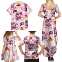 Hawaii Flamingo Hello Summer Family Matching Summer Maxi Dress and Hawaiian Shirt Hawaiian Quilt Pattern LT9 - Polynesian Pride