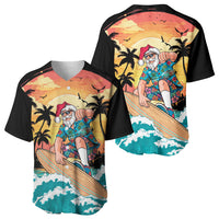 Vintage Santa Claus Surfing Summer Baseball Jersey Mele Kalikimaka i Iulai!