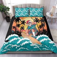 Vintage Santa Claus Surfing Summer Bedding Set Mele Kalikimaka i Iulai!