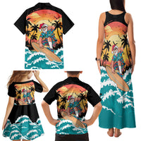 Vintage Santa Claus Surfing Summer Family Matching Tank Maxi Dress and Hawaiian Shirt Mele Kalikimaka i Iulai! LT9 - Polynesian Pride
