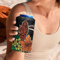 Vintage Hibiscus Pacific Floral 4 in 1 Can Cooler Tumbler