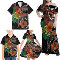 Vintage Hibiscus Pacific Floral Family Matching Off Shoulder Maxi Dress and Hawaiian Shirt LT9 - Polynesian Pride