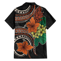 Vintage Hibiscus Pacific Floral Family Matching Tank Maxi Dress and Hawaiian Shirt