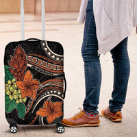 Vintage Hibiscus Pacific Floral Luggage Cover