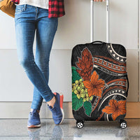Vintage Hibiscus Pacific Floral Luggage Cover