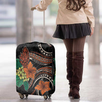 Vintage Hibiscus Pacific Floral Luggage Cover