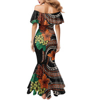 Vintage Hibiscus Pacific Floral Mermaid Dress LT9 - Polynesian Pride
