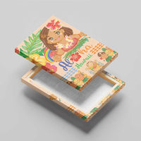 Kawaii Hula Girls Canvas Wall Art Aloha Hibiscus Flowers