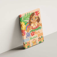 Kawaii Hula Girls Canvas Wall Art Aloha Hibiscus Flowers