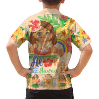 Kawaii Hula Girls Family Matching Off Shoulder Maxi Dress and Hawaiian Shirt Aloha Hibiscus Flowers LT9 - Polynesian Pride