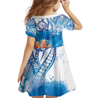 Hibiscus Turtle Tattoo Coral Reef Family Matching Short Sleeve Bodycon Dress and Hawaiian Shirt with Polynesian Tribal LT9 - Polynesian Pride