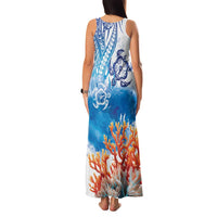 Hibiscus Turtle Tattoo Coral Reef Family Matching Tank Maxi Dress and Hawaiian Shirt with Polynesian Tribal LT9 - Polynesian Pride