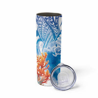 Hibiscus Turtle Tattoo Coral Reef Skinny Tumbler with Polynesian Tribal LT9 - Polynesian Pride