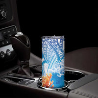 Hibiscus Turtle Tattoo Coral Reef Skinny Tumbler with Polynesian Tribal LT9 - Polynesian Pride