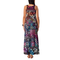 Pacific Hibiscus Tapa Tribal Vintage Family Matching Tank Maxi Dress and Hawaiian Shirt Pink Motif LT9 - Polynesian Pride