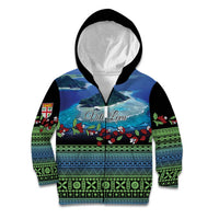 Personalised Fiji Viti Levu Kid Hoodie Tagimoucia and Tapa Tribal Pattern