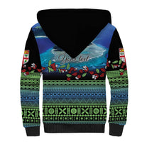 Personalised Fiji Viti Levu Sherpa Hoodie Tagimoucia and Tapa Tribal Pattern