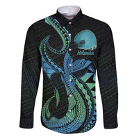 Personalised Hawaii Kure Atoll Family Matching Tank Maxi Dress and Hawaiian Shirt Holaniku Coral Reef with Polynesian Tribal