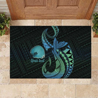 Personalised Hawaii Kure Atoll Rubber Doormat Holaniku Coral Reef with Polynesian Tribal