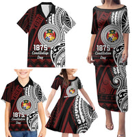 Personalised Tonga Constitution Day 1875 Family Matching Puletasi and Hawaiian Shirt Polynesian Tribal Tattoo LT9 - Polynesian Pride