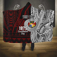 Personalised Tonga Constitution Day 1875 Hooded Blanket Polynesian Tribal Tattoo