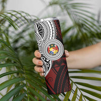 Personalised Tonga Constitution Day 1875 Skinny Tumbler Polynesian Tribal Tattoo