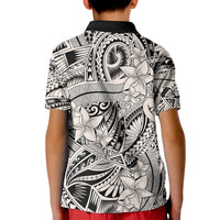Polynesia Kid Polo Shirt Tribal Polynesian Spirit With Beige Pacific Flowers LT9 - Polynesian Pride