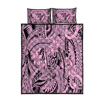 Polynesia Quilt Bed Set Tribal Polynesian Spirit With Pink Pacific Flowers LT9 Pink - Polynesian Pride