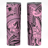 Pink Pacific Flowers Tribal Polynesian Spirit Skinny Tumbler LT9 Pink - Polynesian Pride