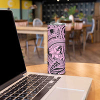 Pink Pacific Flowers Tribal Polynesian Spirit Skinny Tumbler LT9 - Polynesian Pride