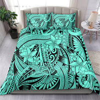 Polynesia Bedding Set Tribal Polynesian Spirit With Teal Pacific Flowers LT9 - Polynesian Pride