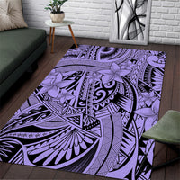 Polynesia Area Rug Tribal Polynesian Spirit With Violet Pacific Flowers LT9 Violet - Polynesian Pride