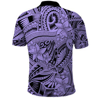 Polynesia Polo Shirt Tribal Polynesian Spirit With Violet Pacific Flowers LT9 - Polynesian Pride