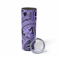 Violet Pacific Flowers Tribal Polynesian Spirit Skinny Tumbler LT9 - Polynesian Pride